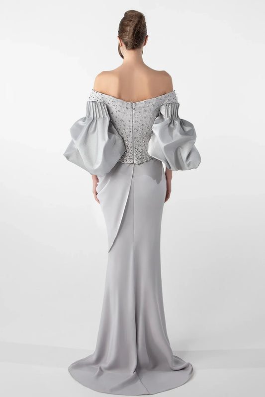 Off-Shoulder Embellished Gown