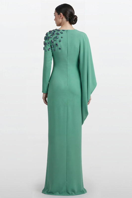 Crepe reverse satin gown