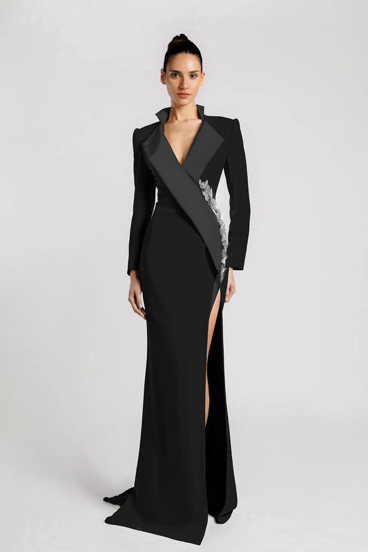 Mint Blazer-Style Mermaid Evening Dress