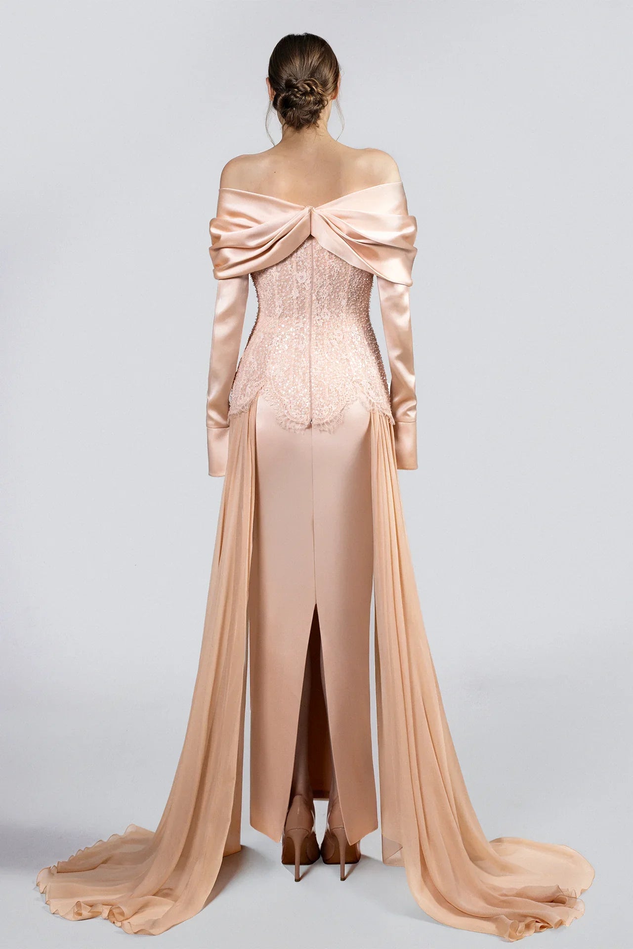 Off-Shoulder Ensemble with Train