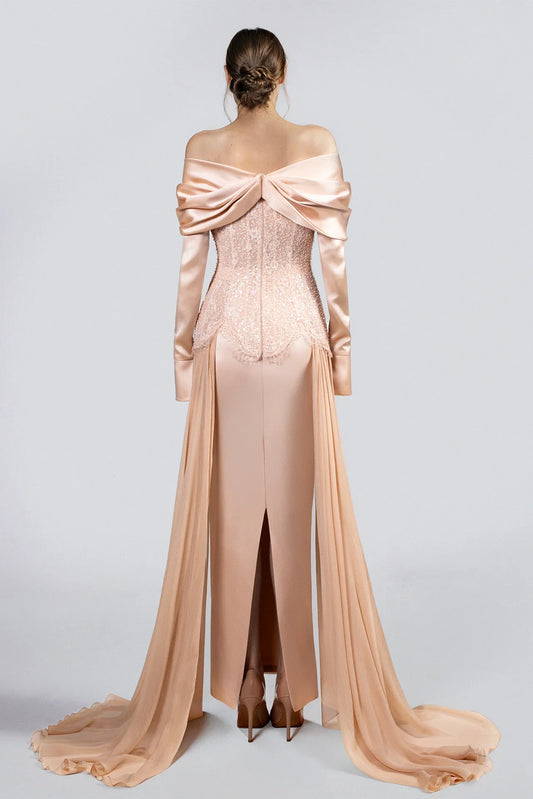 Off-Shoulder Ensemble with Train
