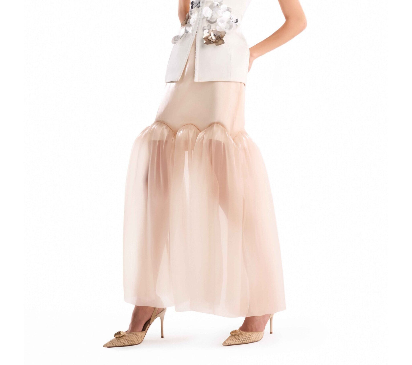 Clouded Hem, Fluid Organza over Razmir Skirt