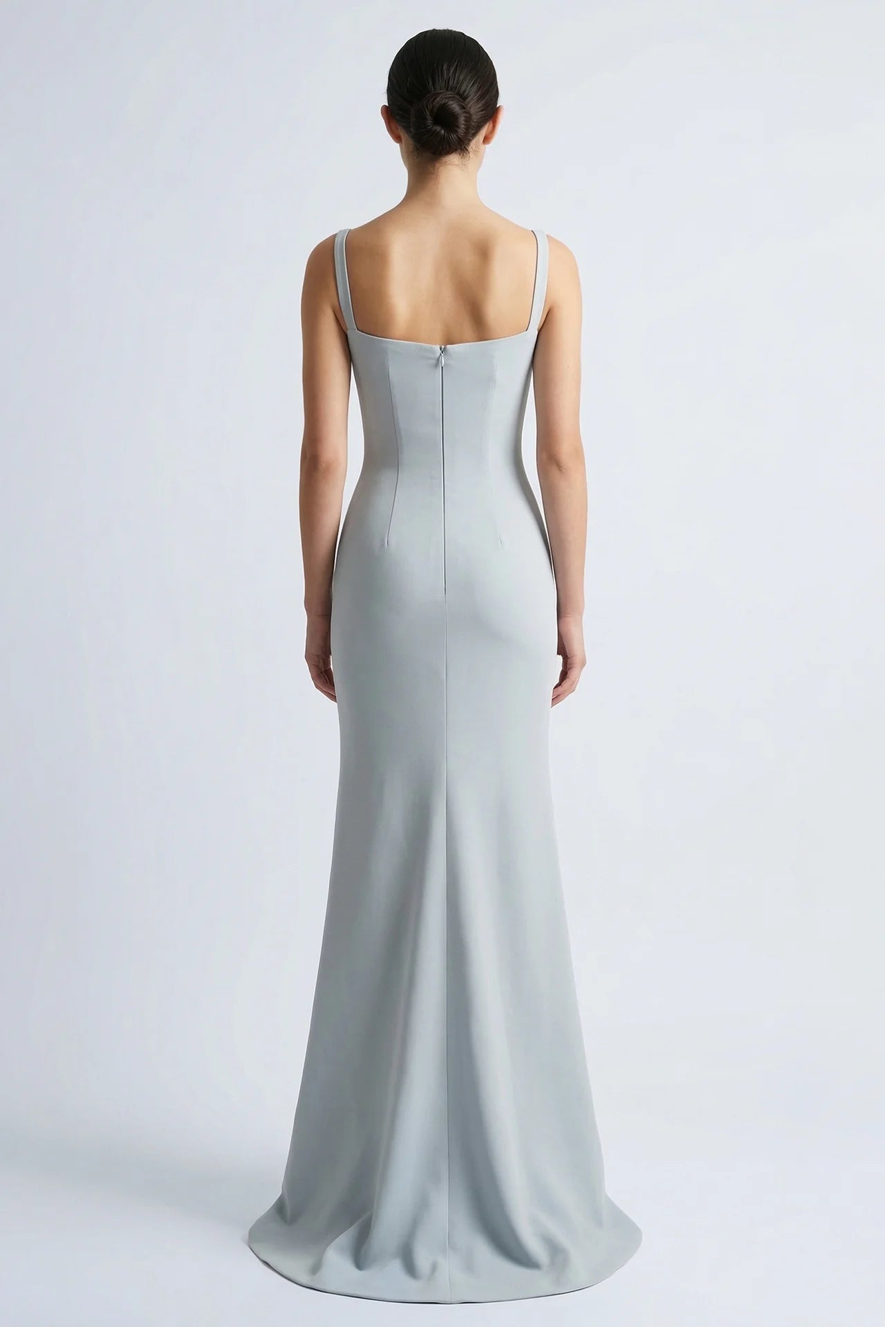 Fitted Gown with Layered Pleated Cape Jacket