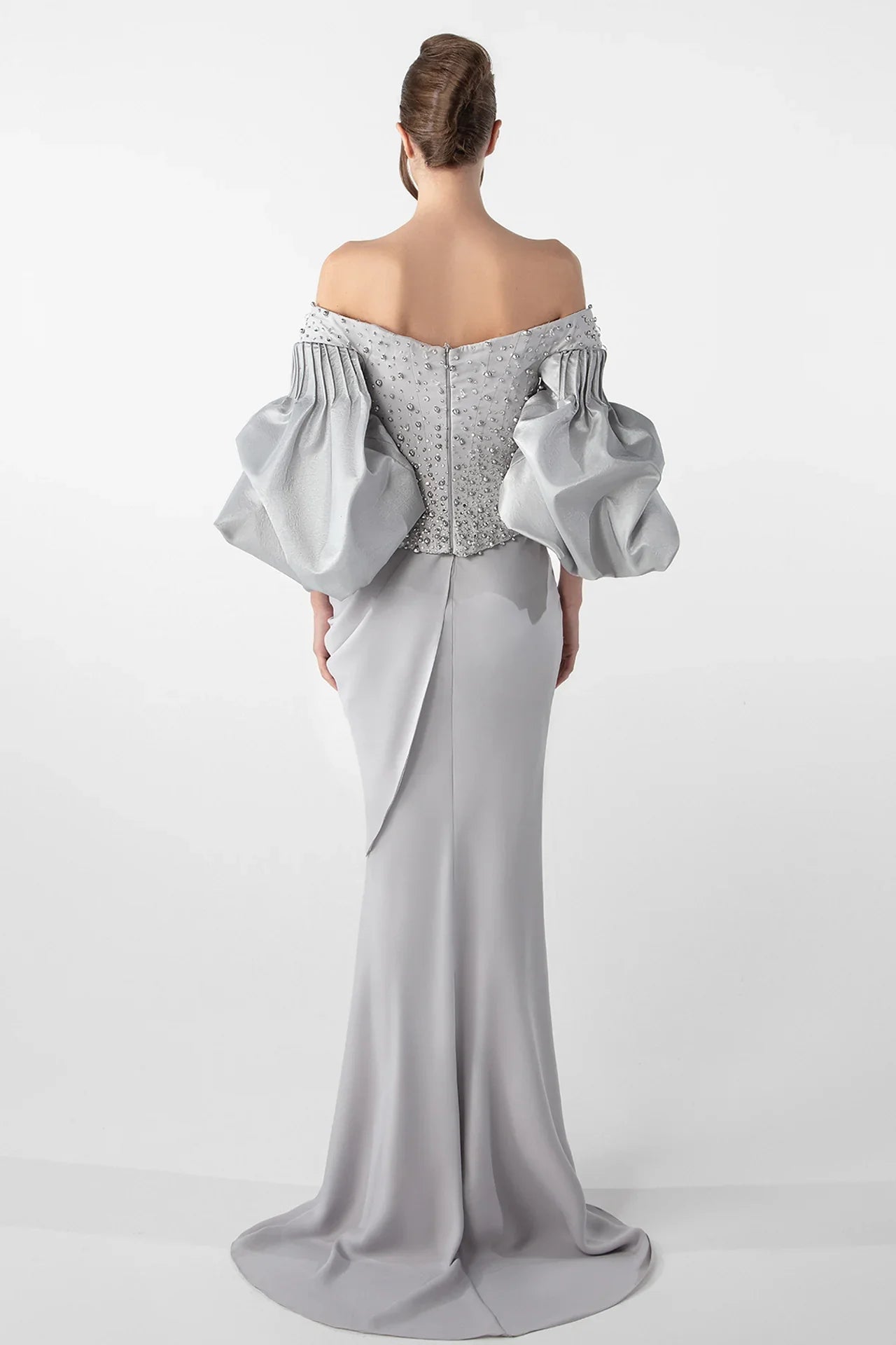 Off-Shoulder Embellished Gown