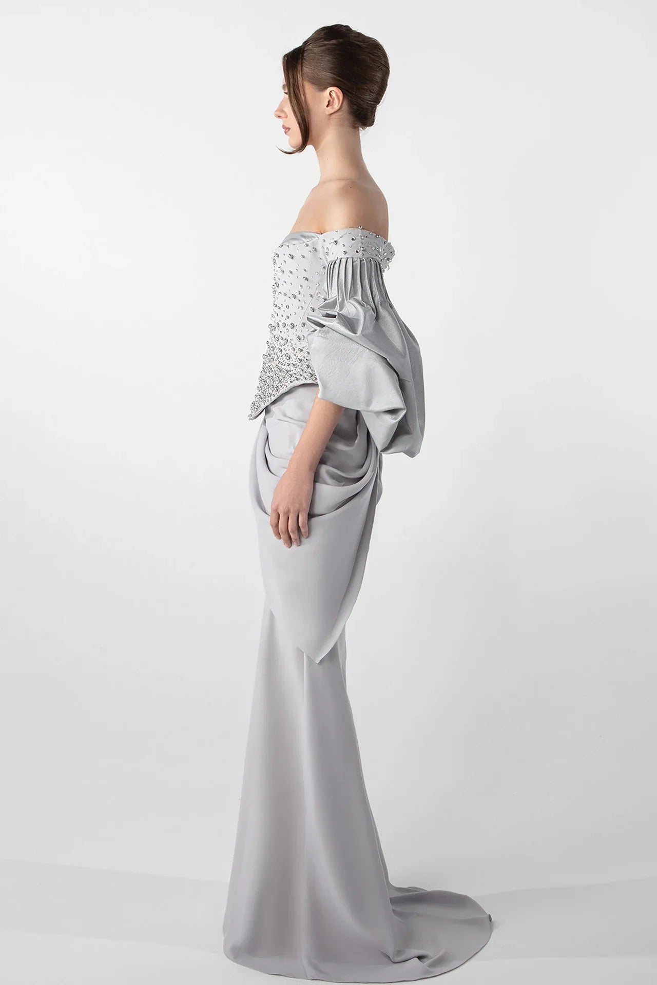 Off-Shoulder Embellished Gown