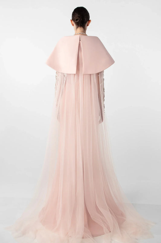 Hand-Embroidered Gloves and Crepe Mermaid Dress