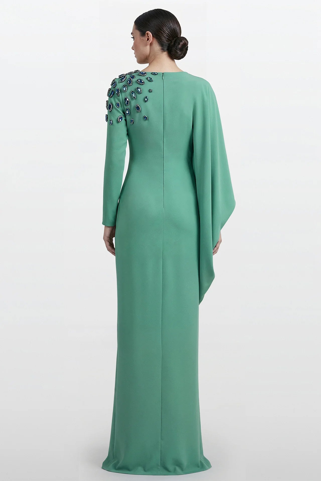 Crepe reverse satin gown