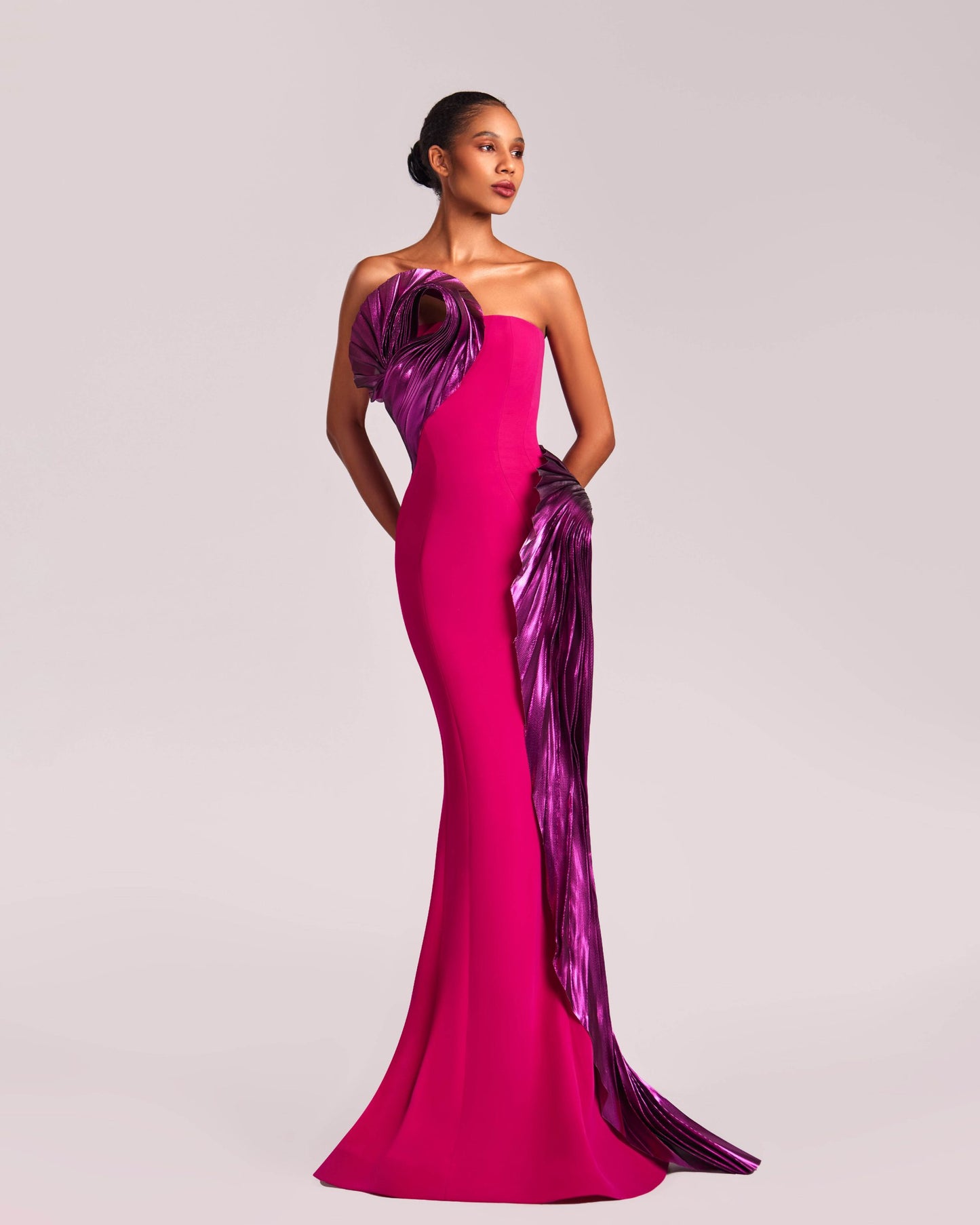 Metallic Swirls Fuchsia Dress