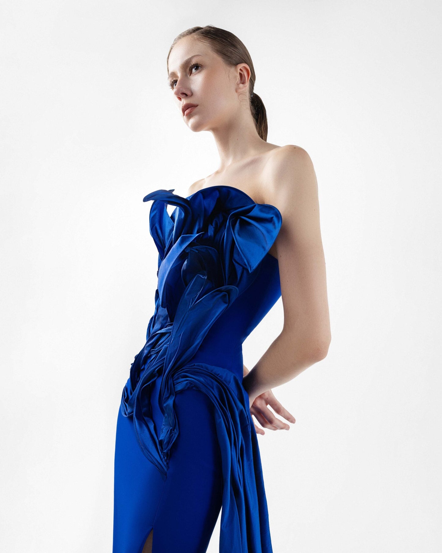 Rhapsody Royal Blue Taffeta Gown