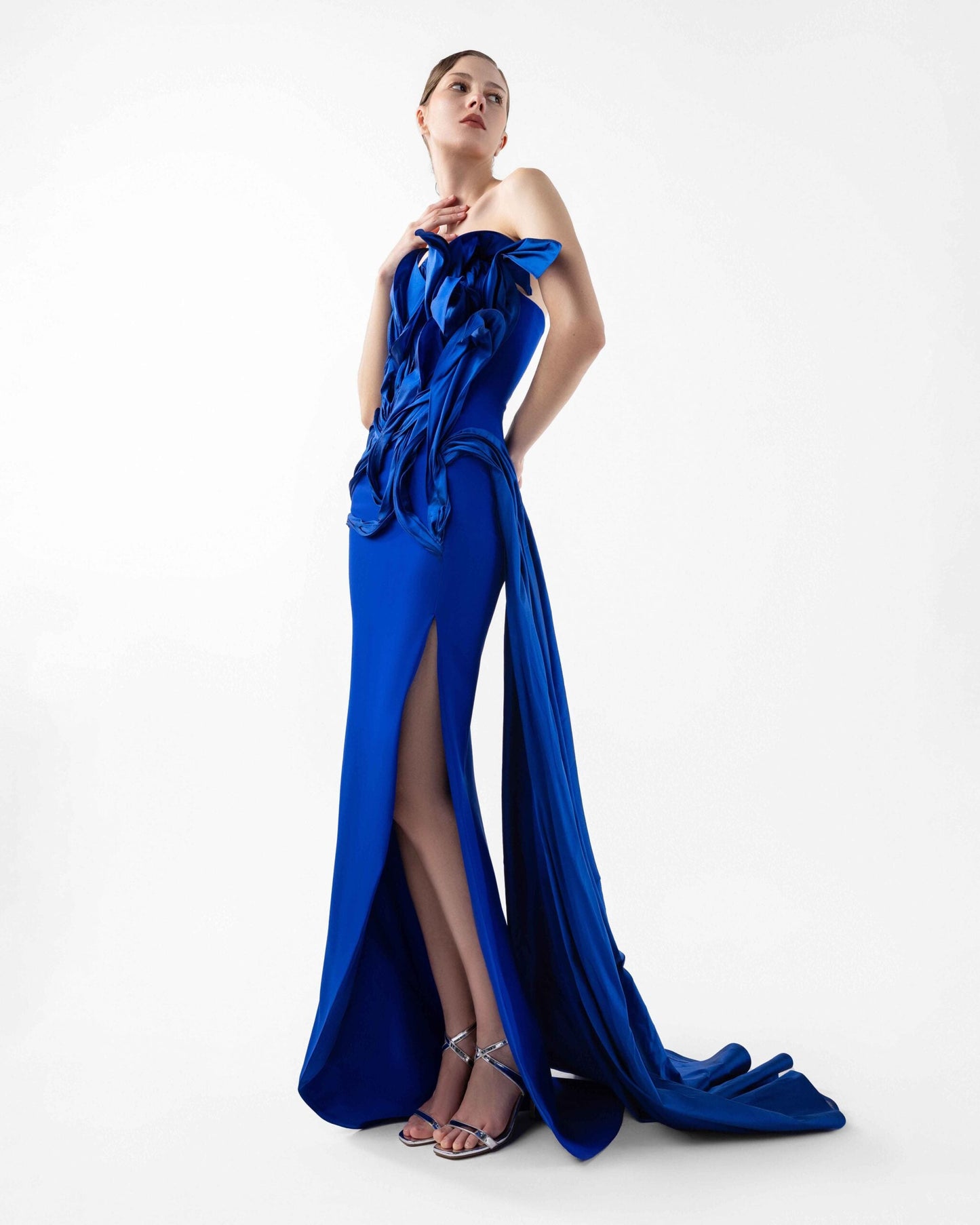 Rhapsody Royal Blue Taffeta Gown