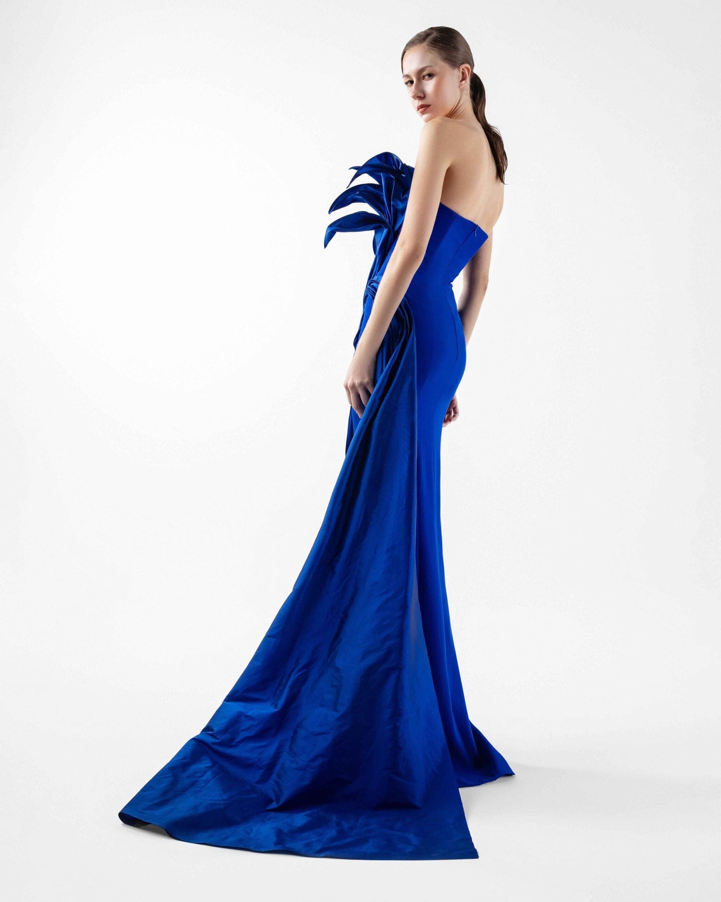 Rhapsody Royal Blue Taffeta Gown