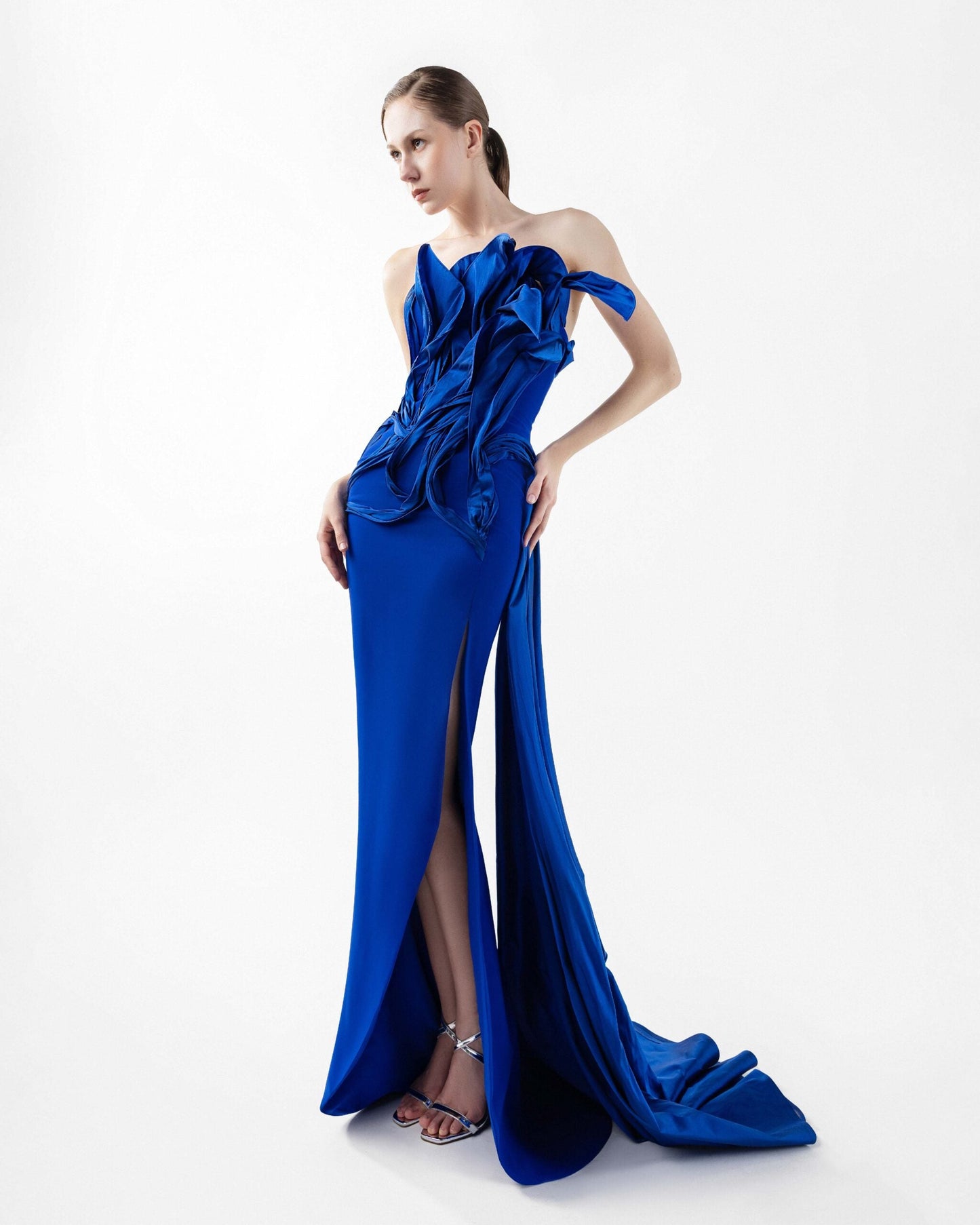 Rhapsody Royal Blue Taffeta Gown