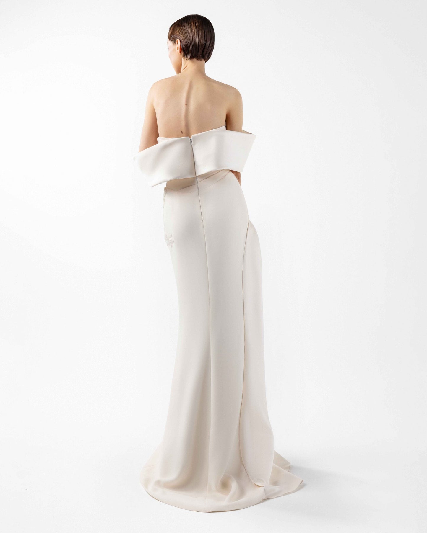 Temptation Cream Dress, with Hand Embroidery