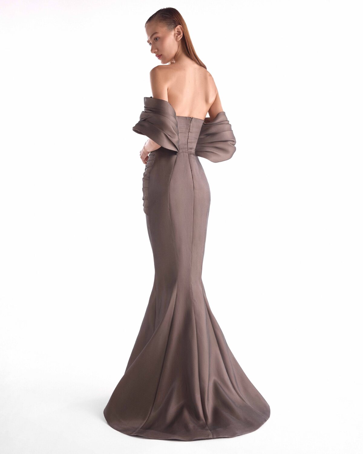 After-Dark Chocolate Brown Draped Silhouette