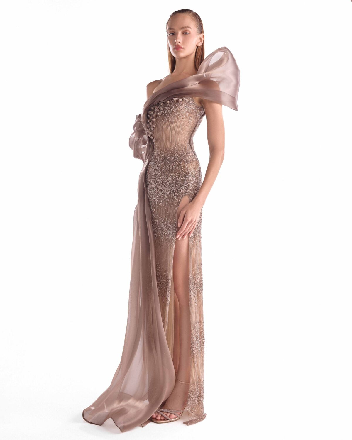 Chocolate Brown Temptation in Sculpted Sheer Motion