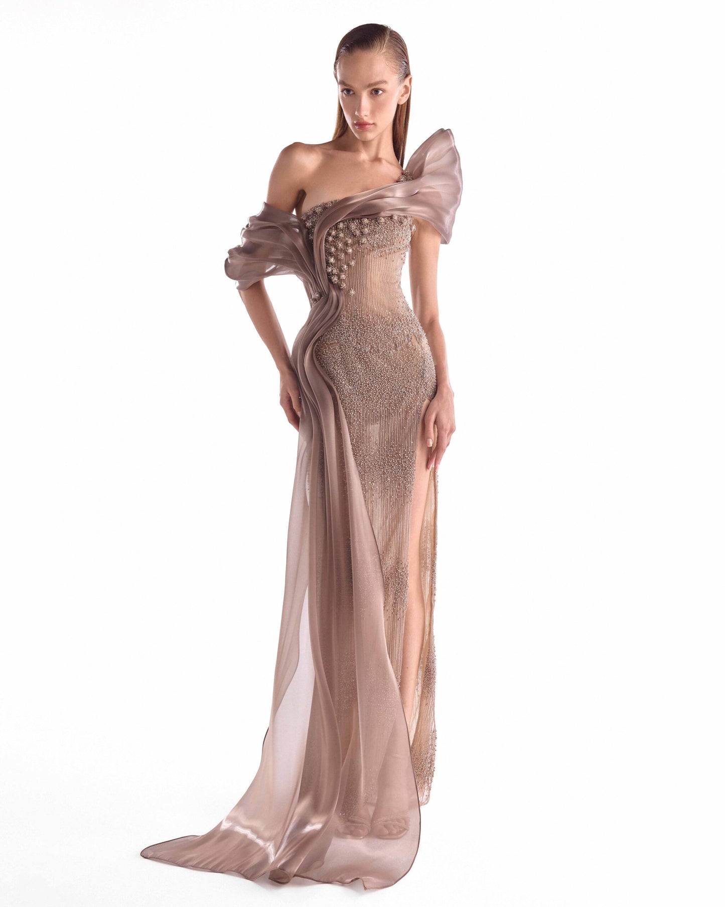 Chocolate Brown Temptation in Sculpted Sheer Motion