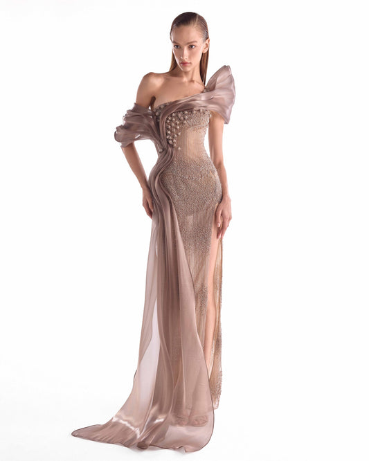 Chocolate Brown Temptation in Sculpted Sheer Motion