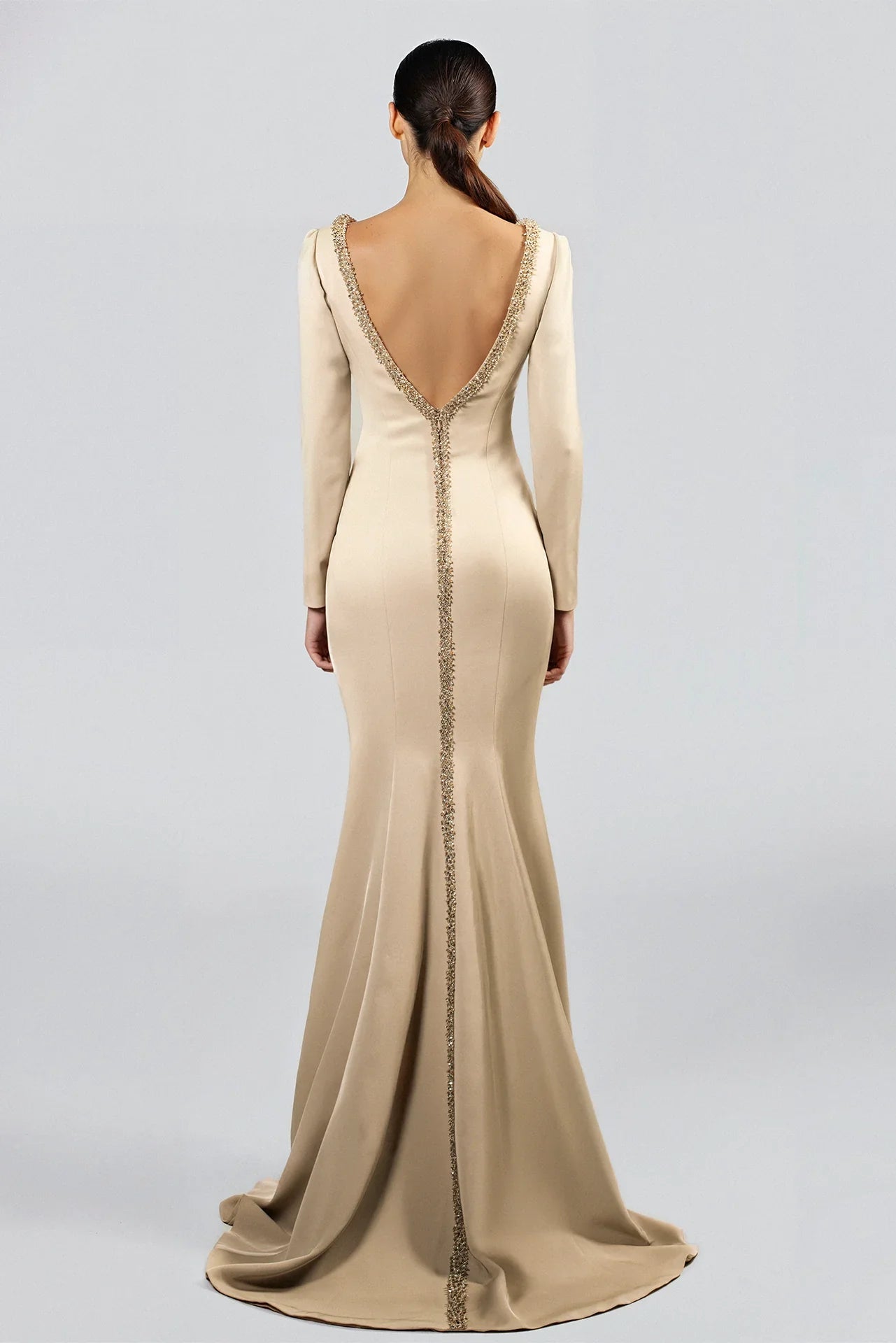 Long-Sleeved Embellished Dress