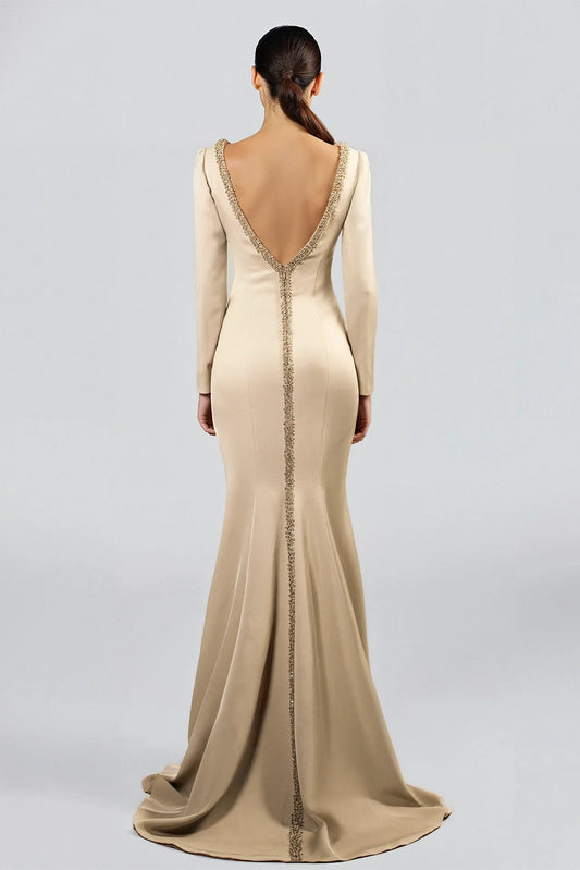 Long-Sleeved Embellished Dress