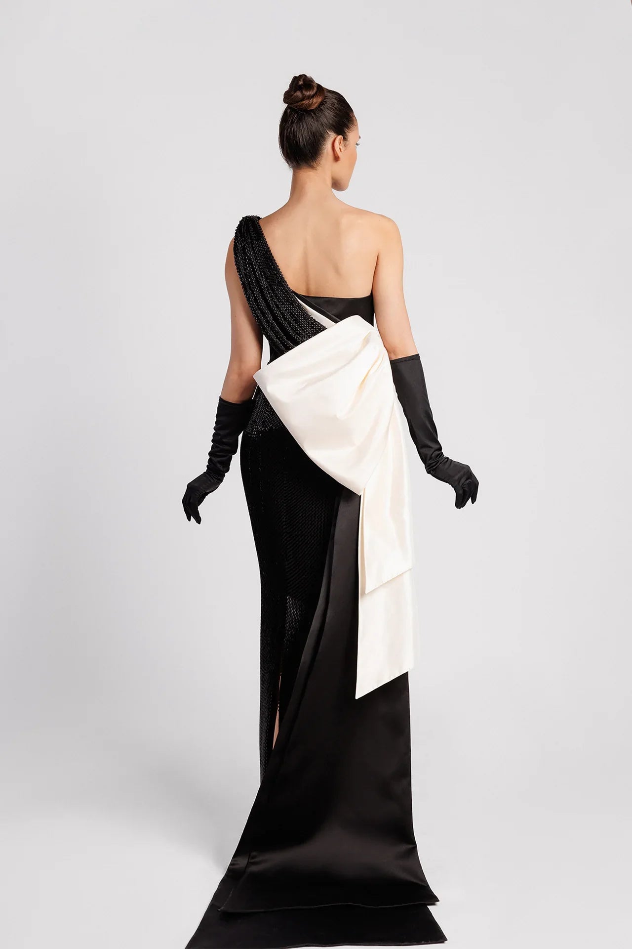 One-Shoulder Evening Dress with Asymmetric Neckline