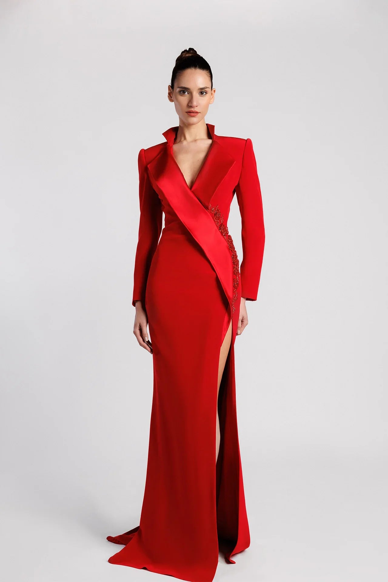 Black Blazer-Style Mermaid Evening Dress