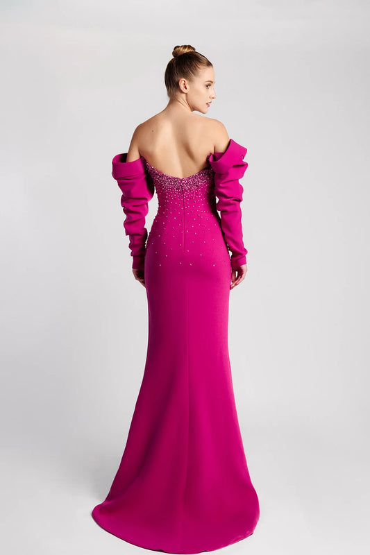 Mermaid Dress with Beaded Sweetheart Neckline