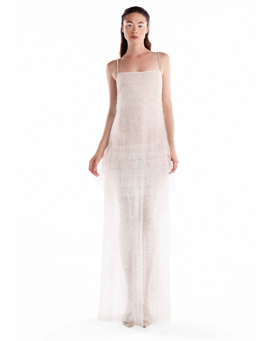 Ethereal Lace and Tulle Sheer Dress