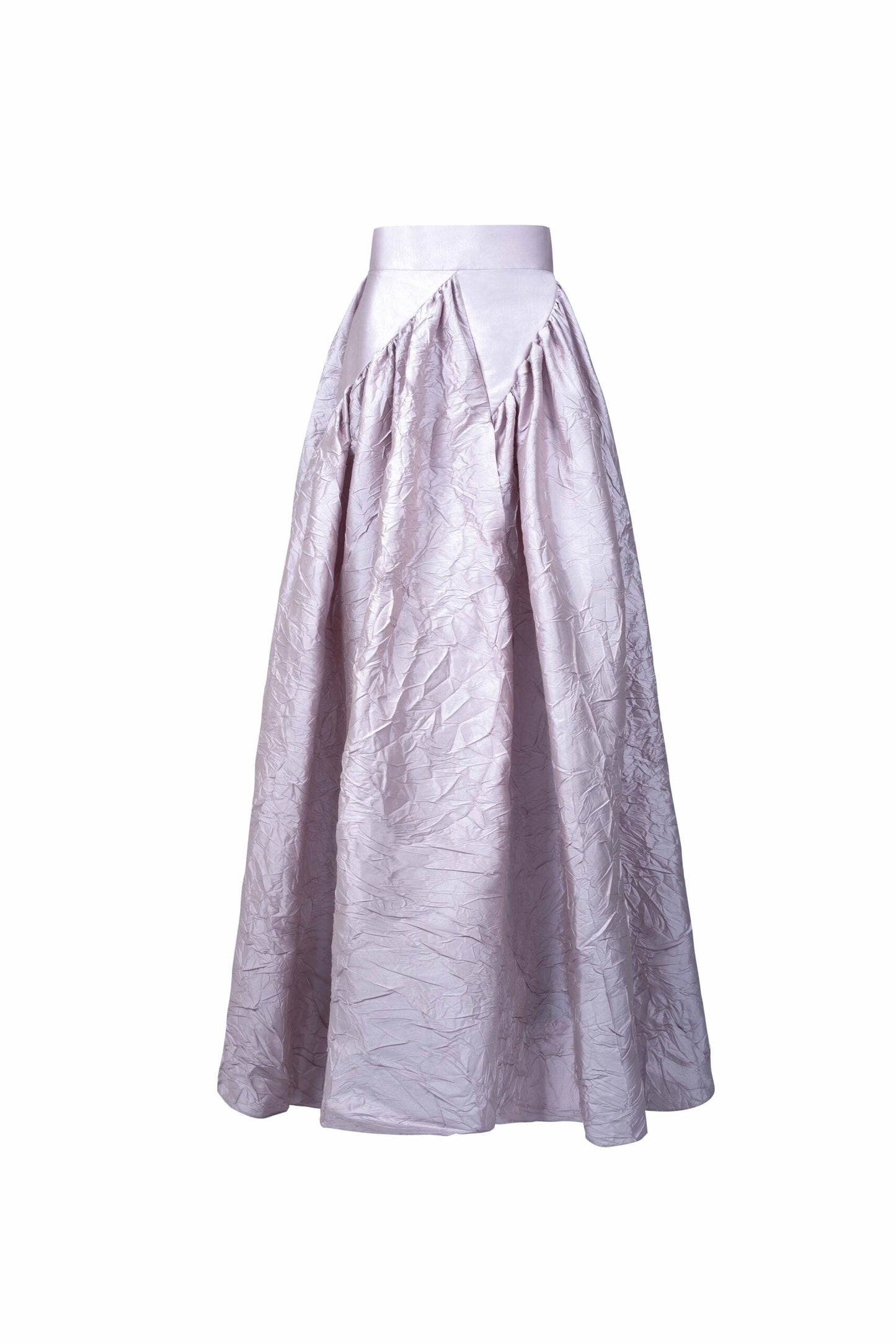 Hand-Crinkled Lilac Taffeta Ball Skirt