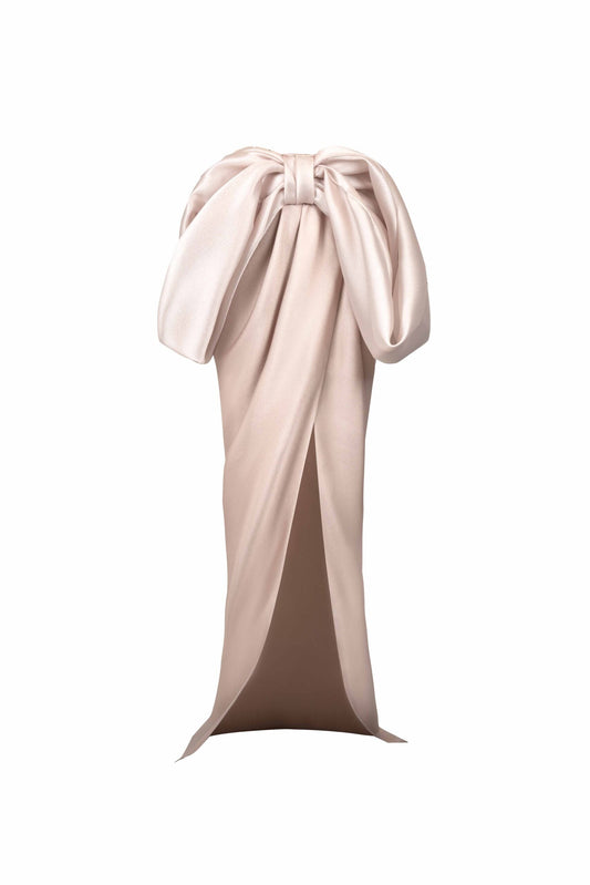 Mikado Piqué Envelope Skirt with Organza Bow
