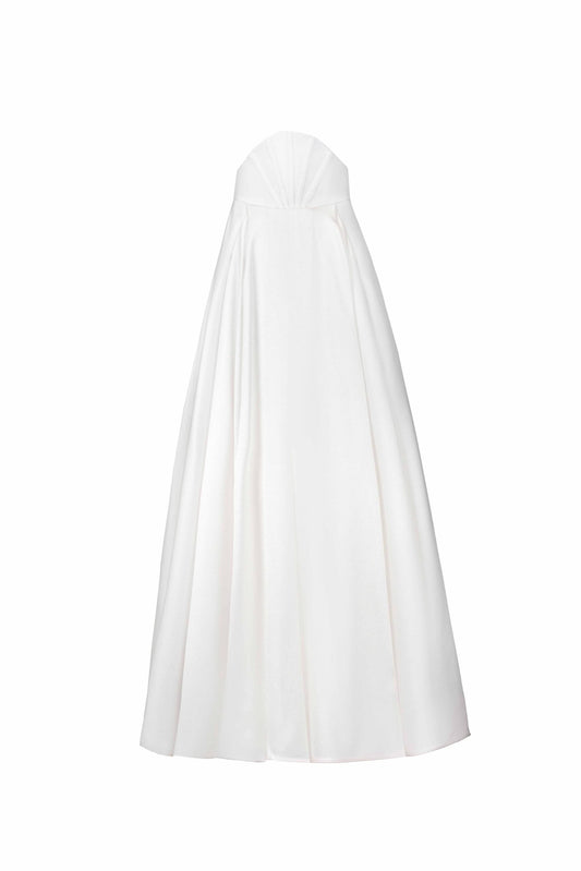 Flared High-Waisted Corset Mikado Piqué Skirt