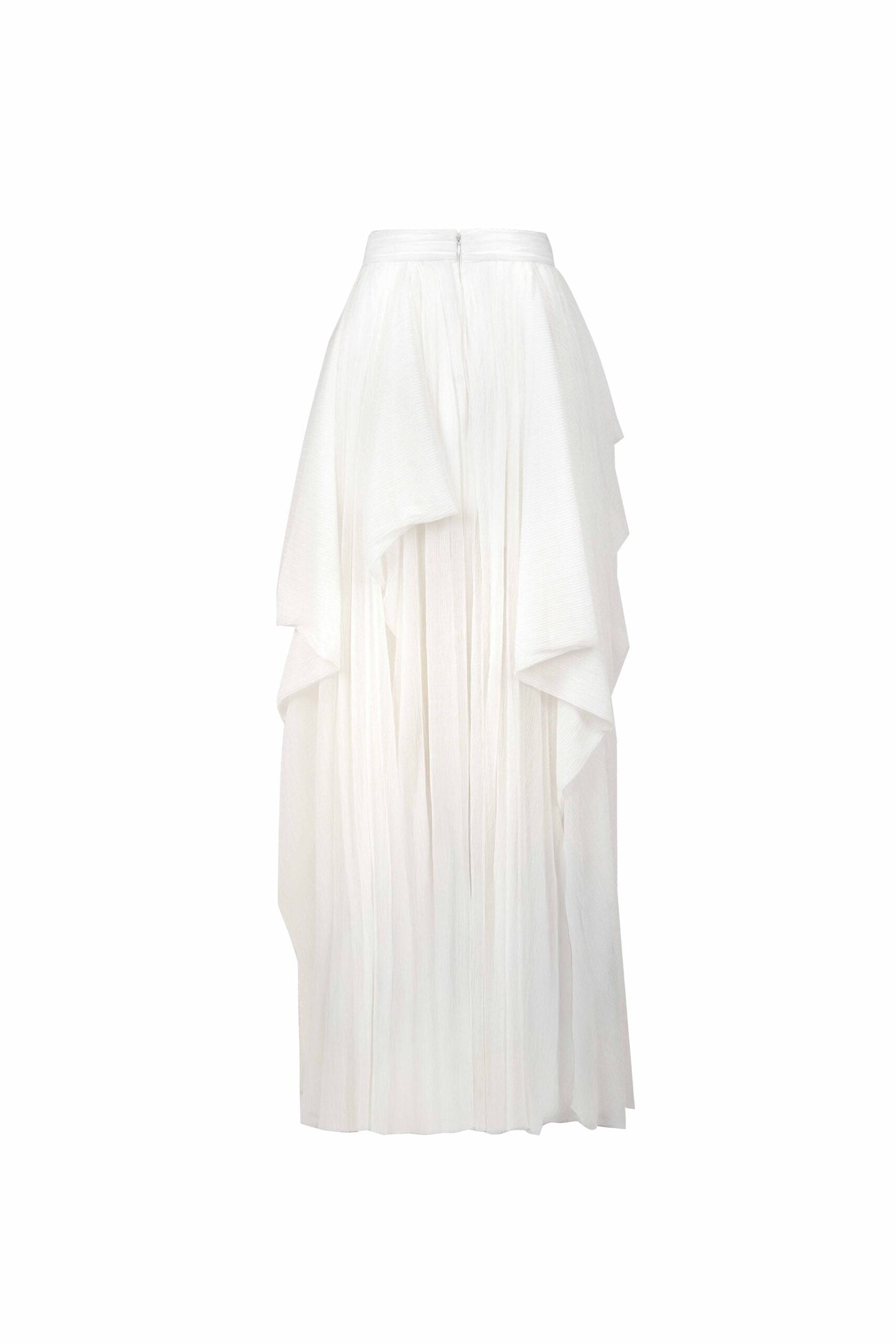 Mini Mikado Skirt with Voluminous Pleated Chiffon Overskirt
