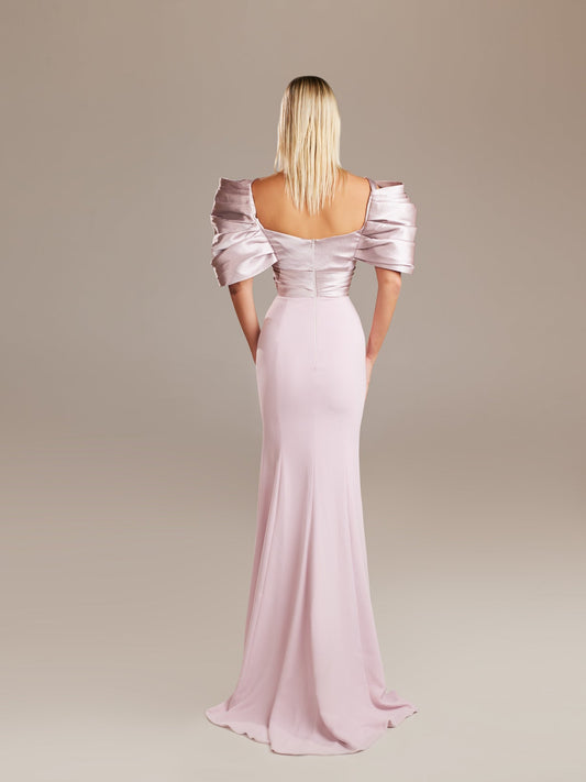 Puff-Sleeve Column Dress