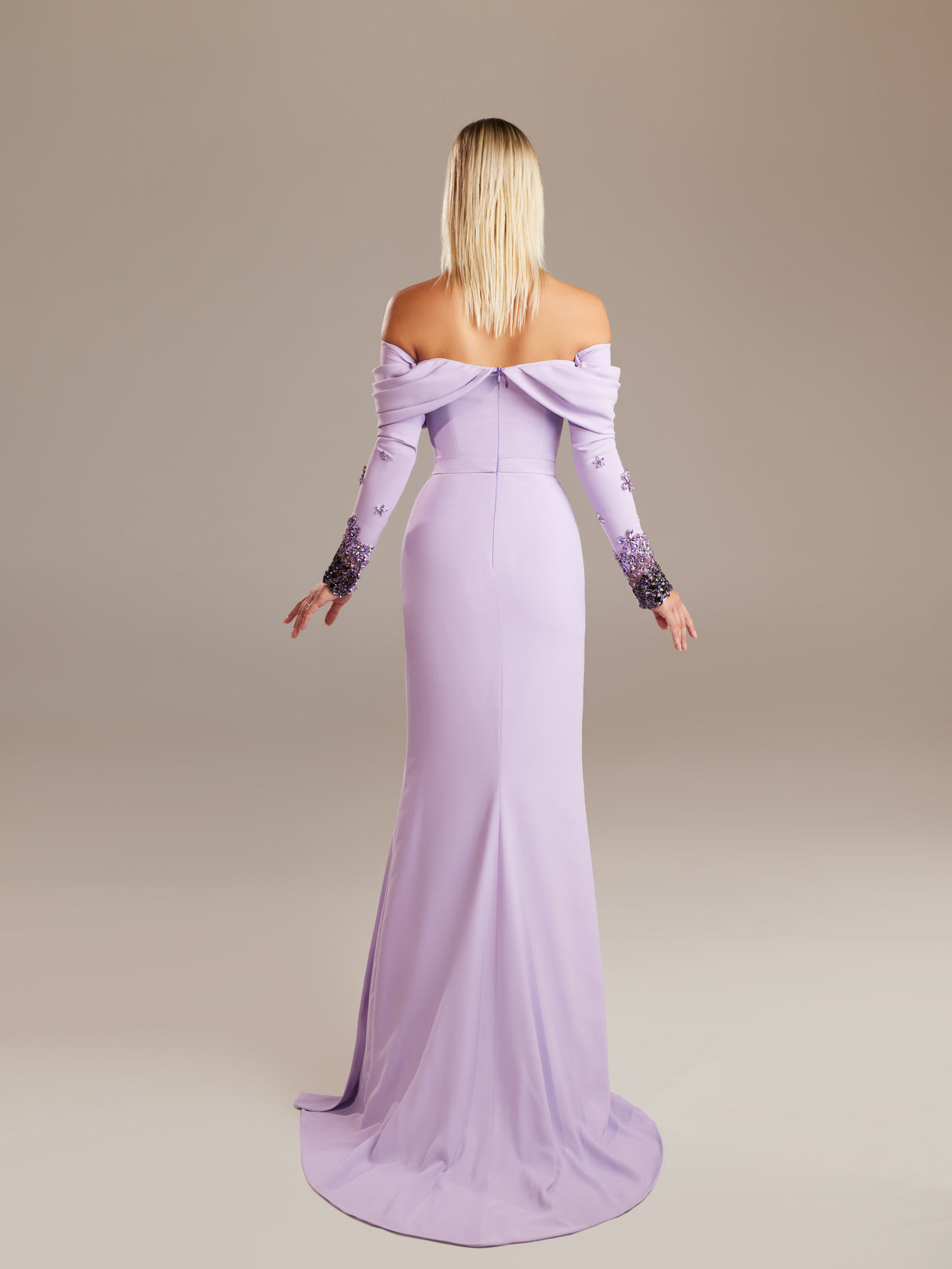 Off-The-Shoulder Draped Column Dress